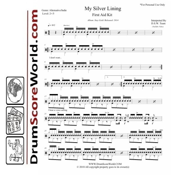First Aid Kit - My Silver Lining | Drum Sheet Music